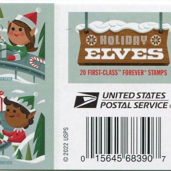Holiday Elves, Conv. Booklet of 20   MNH, 2022 - Picture 1 of 3